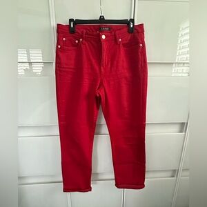Lauren Ralph Lauren Premier Straight Crop Red Jeans size 10